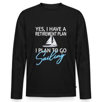 Régime de retraite De retraite Voile Pension Marin Capitaine Grand-père - T-shirt manches longues Premium bio Homme - noir - Devant - Nico (187cm)