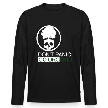 Ne paniquez pas Allez Bio Citations Bio - T-shirt manches longues Premium bio Homme - noir - Devant - Nico (187cm)