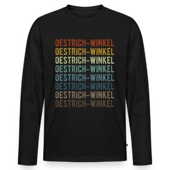 Oestrich-Winkel Stadt Retro Vintage - Männer Premium Bio Langarmshirt - Schwarz - Vorne - Nico (187cm)