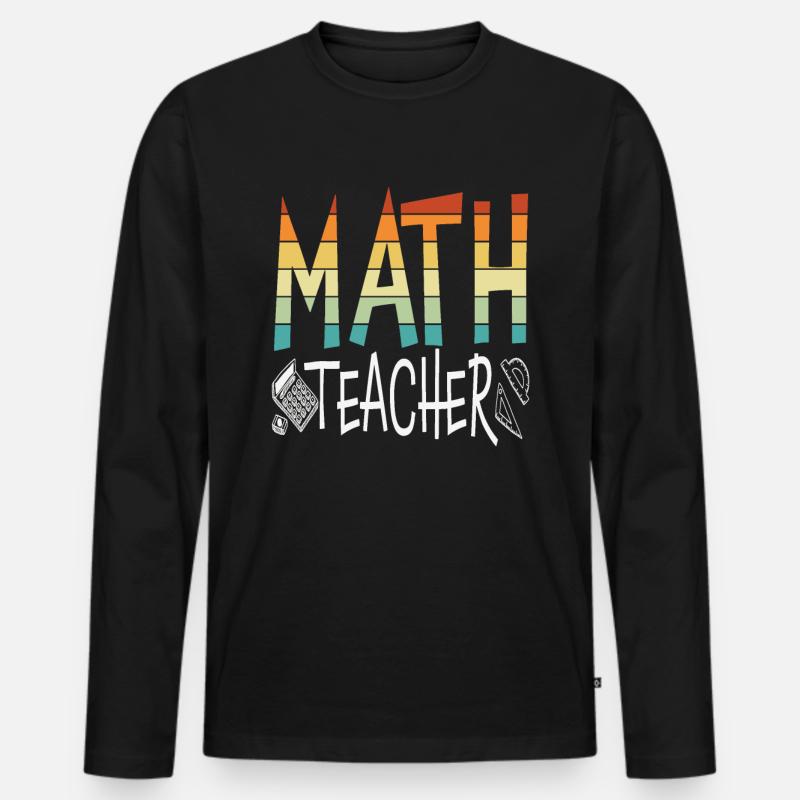 Mathelehrer Mathe-Zitate - Männer Premium Bio Langarmshirt - Schwarz
