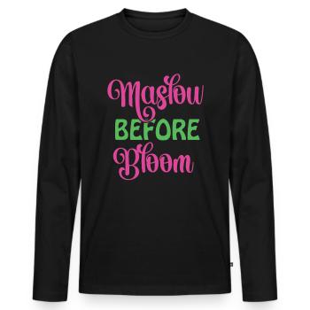 Maslow avant la floraison - T-shirt manches longues Premium bio Homme - noir - Devant - Nico (187cm)
