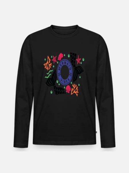 Mermaid Vibes - Men's Premium Organic Long Sleeve Shirt - black