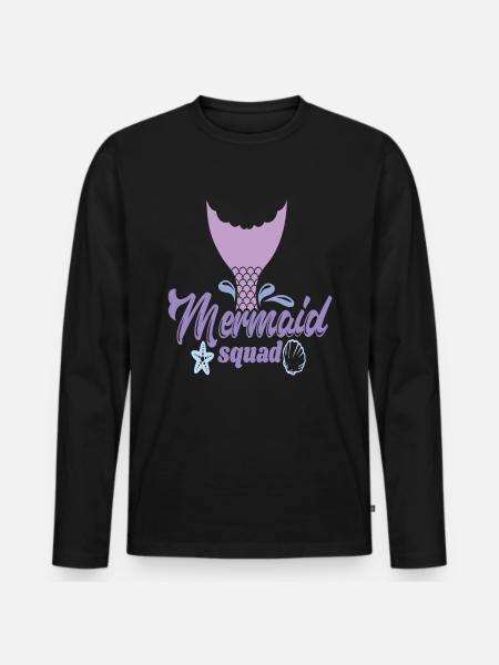 Mermaid Squad Mermaid Quotes - Men's Premium Organic Long Sleeve Shirt - black