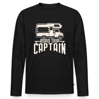 Road Trip Captain Road Trip Citations - T-shirt manches longues Premium bio Homme - noir - Devant - Nico (187cm)