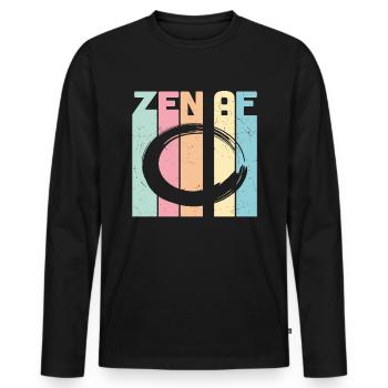 Zen Af Retro - Männer Premium Bio Langarmshirt - Schwarz - Vorne - Nico (187cm)