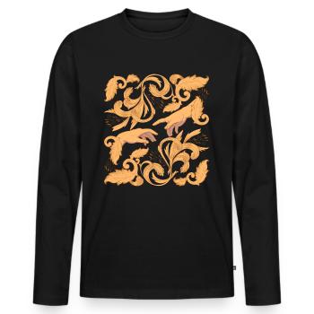 Baroque Aesthetic Creation of Adam Dark Academia - Men's Premium Organic Long Sleeve Shirt - black - Front - Nico (187cm)
