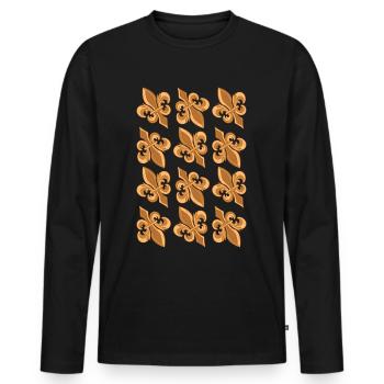 Baroque Aesthetic Symbol Dark Academia - Men's Premium Organic Long Sleeve Shirt - black - Front - Nico (187cm)