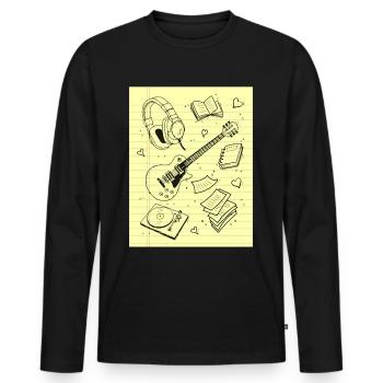 Downtown Girl Aesthetic Pattern Coquette Aesthetic - Men's Premium Organic Long Sleeve Shirt - black - Front - Nico (187cm)