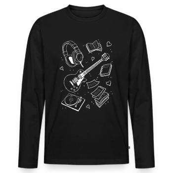 Downtown Girl Aesthetic Pattern Coquette Aesthetic - Men's Premium Organic Long Sleeve Shirt - black - Front - Nico (187cm)