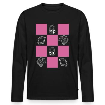 Downtown Girl Aesthetic Danish Pastel Coquette - Männer Premium Bio Langarmshirt - Schwarz - Vorne - Nico (187cm)