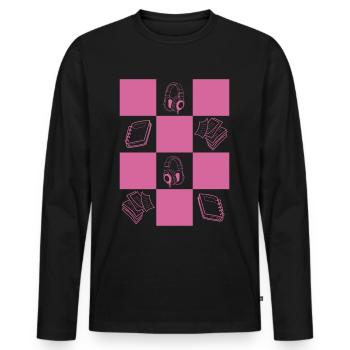 Downtown Girl Aesthetic Danish Pastel Coquette - Männer Premium Bio Langarmshirt - Schwarz - Vorne - Nico (187cm)