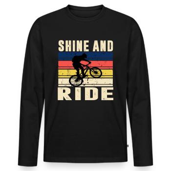 Shine and Ride Cool Citations - T-shirt manches longues Premium bio Homme - noir - Devant - Nico (187cm)