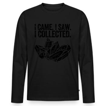 Lustiger Geologe auf Steinjagd - Männer Premium Bio Langarmshirt - Schwarz - Vorne - Nico (187cm)