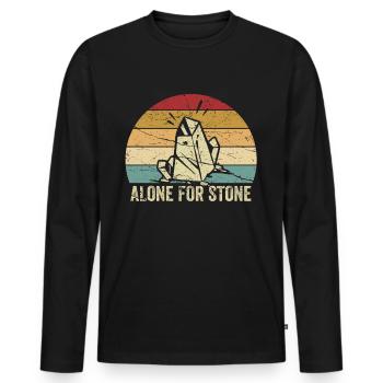 Lustiger Geologe auf Steinjagd - Männer Premium Bio Langarmshirt - Schwarz - Vorne - Nico (187cm)