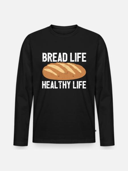 Funny bread baker - Men's Premium Organic Long Sleeve Shirt - black