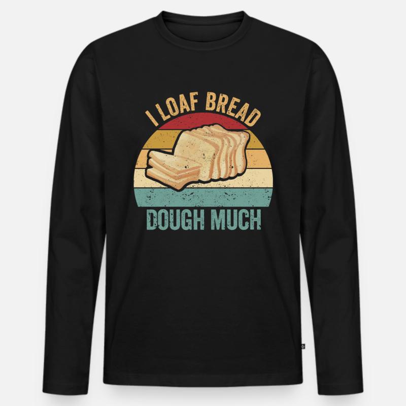 Lustiger Brotbacken-Bäcker - Männer Premium Bio Langarmshirt - Schwarz