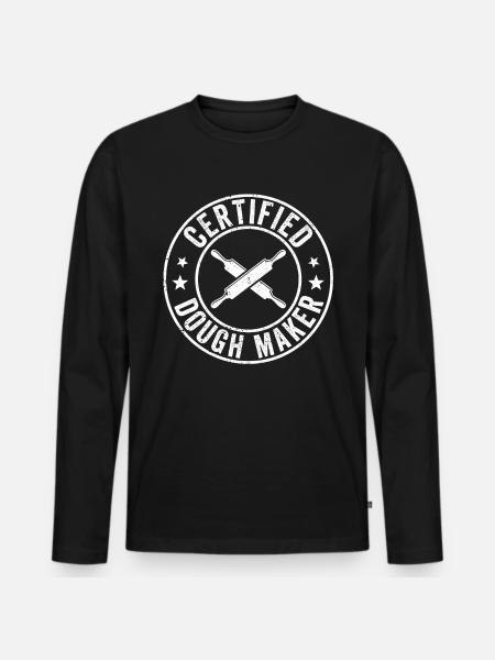 Funny bread baker - Men's Premium Organic Long Sleeve Shirt - black