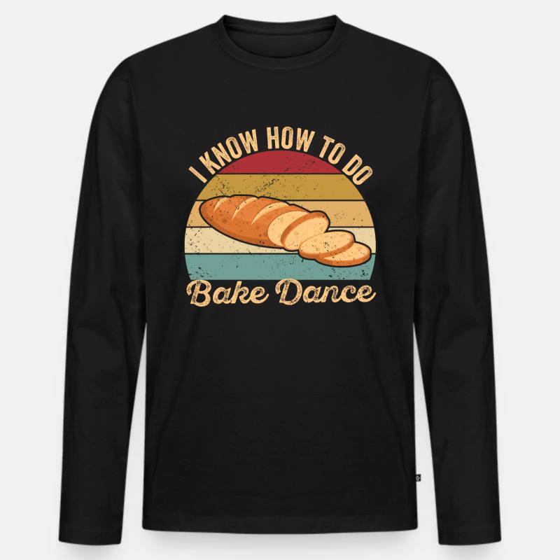 Funny bread baker - Men's Premium Organic Long Sleeve Shirt - black