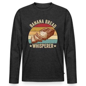 Funny bread baker - Men's Premium Organic Long Sleeve Shirt - heather anthracite - Front - Nico (187cm)