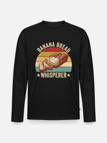 Funny bread baker - Men's Premium Organic Long Sleeve Shirt - black