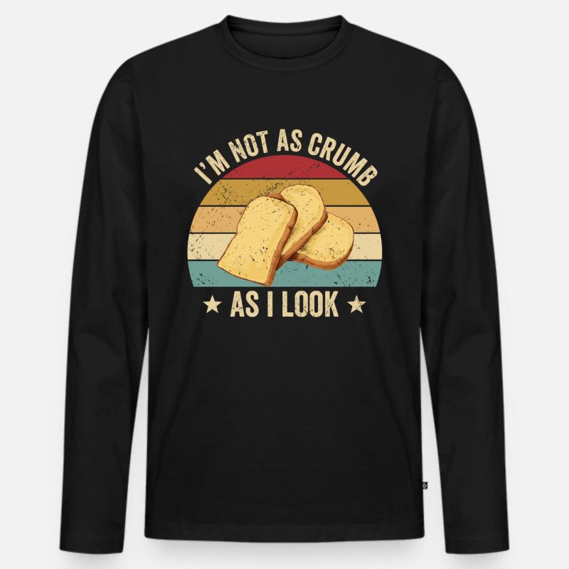 Lustiger Brotbacken-Bäcker - Männer Premium Bio Langarmshirt - Schwarz