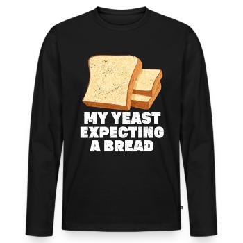 Lustiger Brotbacken-Bäcker - Männer Premium Bio Langarmshirt - Schwarz - Vorne - Nico (187cm)