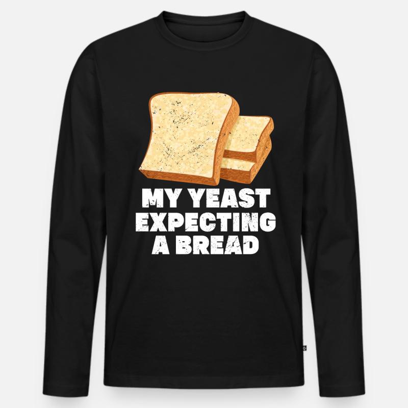 Lustiger Brotbacken-Bäcker - Männer Premium Bio Langarmshirt - Schwarz