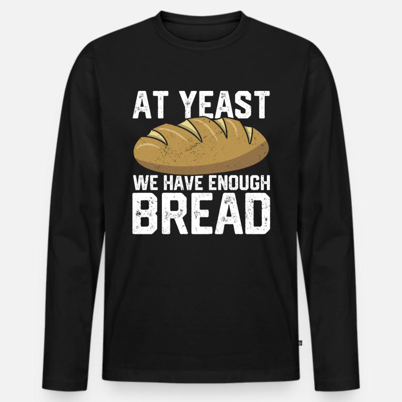 Funny bread baker - Men's Premium Organic Long Sleeve Shirt - black
