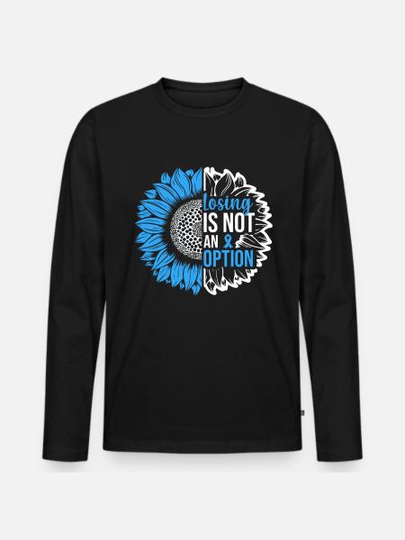 Prostate Cancer Awareness Sunflower - Men's Premium Organic Long Sleeve Shirt - black
