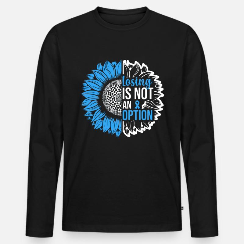 Prostatakrebs-Bewusstsein Sonnenblume - Männer Premium Bio Langarmshirt - Schwarz