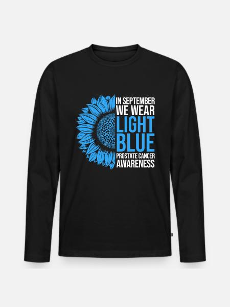 Prostatakrebs-Bewusstsein Sonnenblume - Männer Premium Bio Langarmshirt - Schwarz