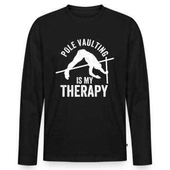 Fun Pole Vault Pole Vault - Men's Premium Organic Long Sleeve Shirt - black - Front - Nico (187cm)