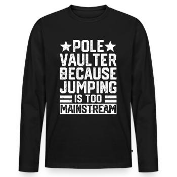 Fun Pole Vault Pole Vault - Men's Premium Organic Long Sleeve Shirt - black - Front - Nico (187cm)
