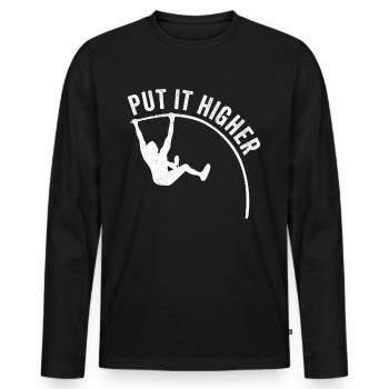 Fun Pole Vault Pole Vault - Men's Premium Organic Long Sleeve Shirt - black - Front - Nico (187cm)