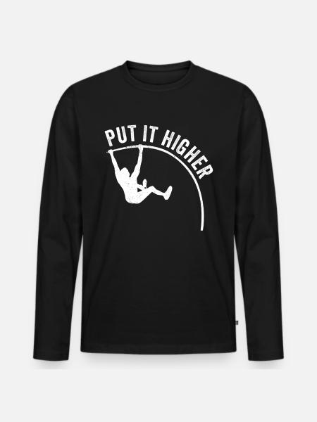 Fun Pole Vault Pole Vault - Men's Premium Organic Long Sleeve Shirt - black