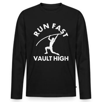 Fun Pole Vault Pole Vault - Men's Premium Organic Long Sleeve Shirt - black - Front - Nico (187cm)