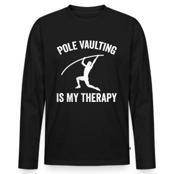 Fun Pole Vault Pole Vault - Men's Premium Organic Long Sleeve Shirt - black - Front - Nico (187cm)