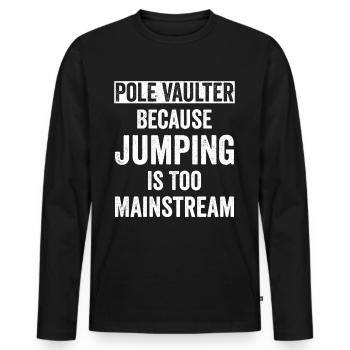 Pole vault - Men's Premium Organic Long Sleeve Shirt - black - Front - Nico (187cm)
