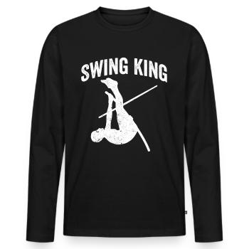 Fun Pole Vault Pole Vault - Men's Premium Organic Long Sleeve Shirt - black - Front - Nico (187cm)