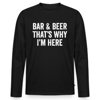 Lustiger Stabhochsprung Stabhochsprung - Männer Premium Bio Langarmshirt - Schwarz - Vorne - Nico (187cm)