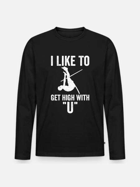 Funny Pole Vault Pole Vault - Men's Premium Organic Long Sleeve Shirt - black