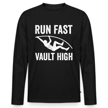 Fun Pole Vault Pole Vault - Men's Premium Organic Long Sleeve Shirt - black - Front - Nico (187cm)