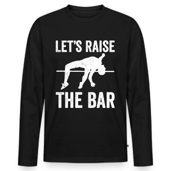 Funny Pole Vault Pole Vault - Men's Premium Organic Long Sleeve Shirt - black - Front - Nico (187cm)
