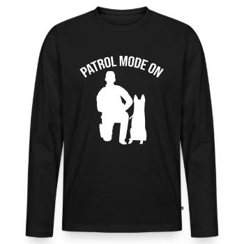Polizeibeamter Polizeihund - Männer Premium Bio Langarmshirt - Schwarz - Vorne - Nico (187cm)