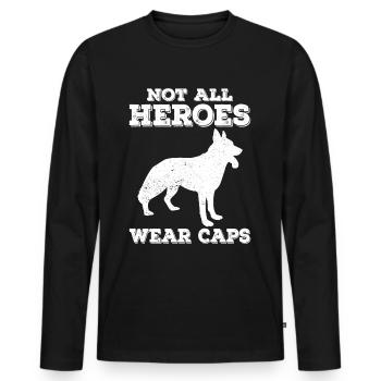 Polizeibeamter Polizeihund - Männer Premium Bio Langarmshirt - Schwarz - Vorne - Nico (187cm)