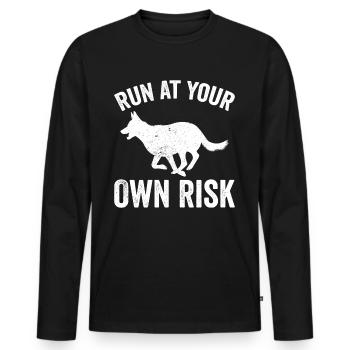 Polizeibeamter Polizeihund - Männer Premium Bio Langarmshirt - Schwarz - Vorne - Nico (187cm)