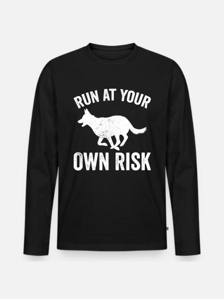 Polizeibeamter Polizeihund - Männer Premium Bio Langarmshirt - Schwarz