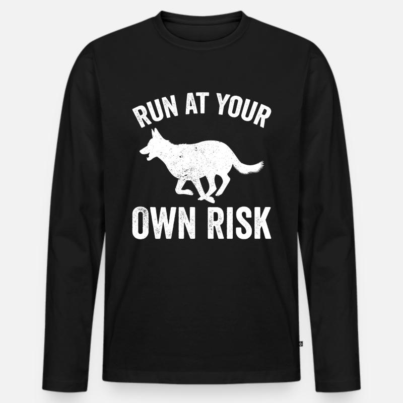 Polizeibeamter Polizeihund - Männer Premium Bio Langarmshirt - Schwarz