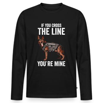 Polizeibeamter Polizeihund - Männer Premium Bio Langarmshirt - Schwarz - Vorne - Nico (187cm)