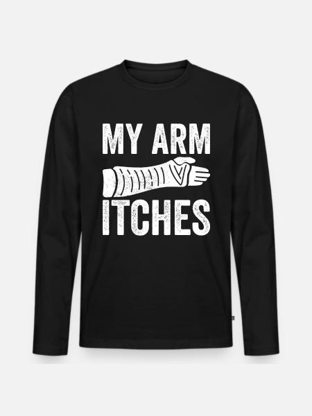 Broken arm - Men's Premium Organic Long Sleeve Shirt - black